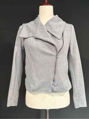 Banana Republic Factory Cropped Gray Moto Jacket